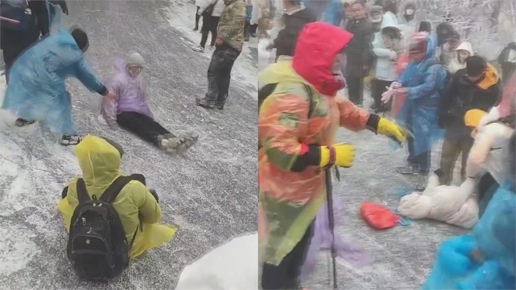 血染雪地！中國遊客結冰山坡滑行失控衝撞　女子倒地抽搐驚悚畫面瘋傳