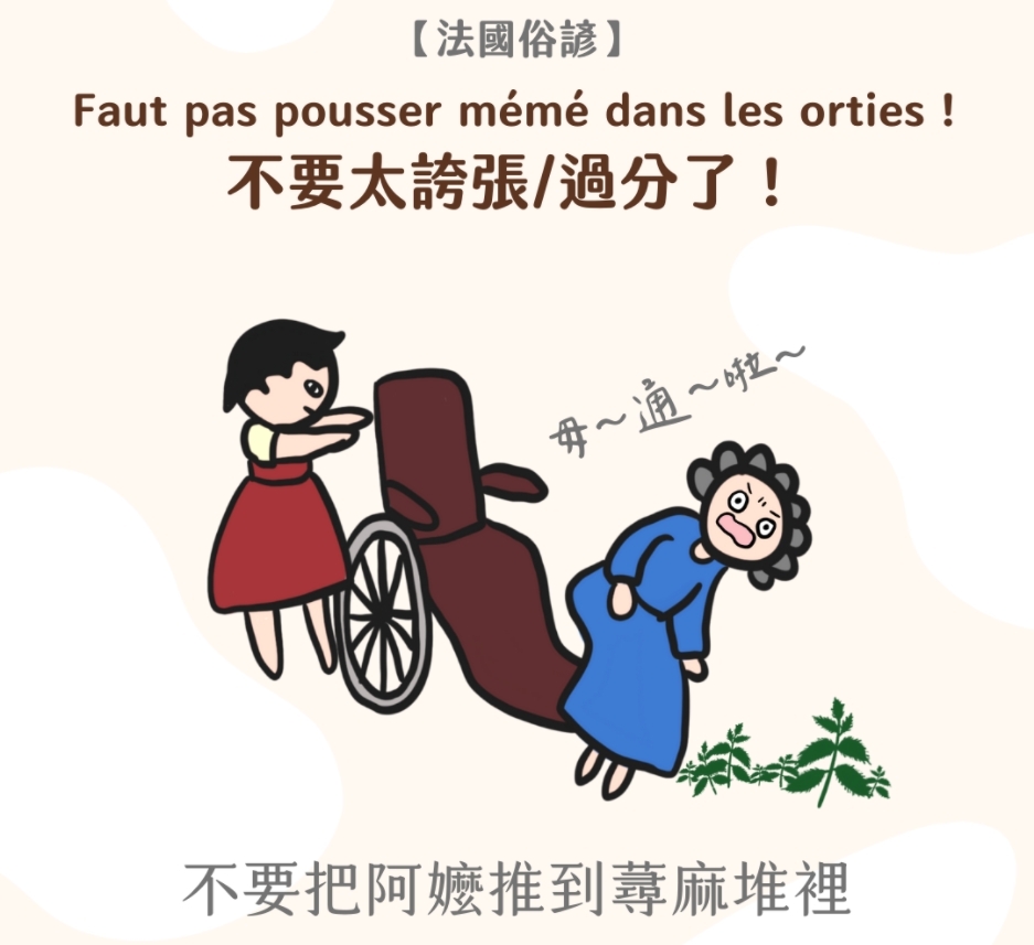 法文俗諺「別把阿嬤推進蕁麻堆」超驚悚！法國人直翻3字台語全網秒懂
