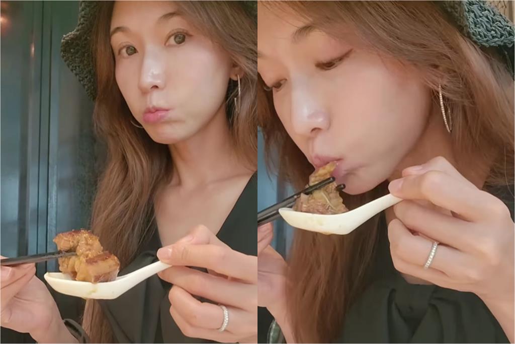 林志玲罕PO「零偽裝吃播片」狂嗑這2物!吃到人中沾菜渣還喊:打包兩份