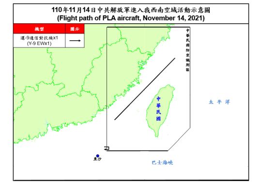 快新聞/中國軍機夜間又來亂 運9通信對抗機1架次闖我ADIZ