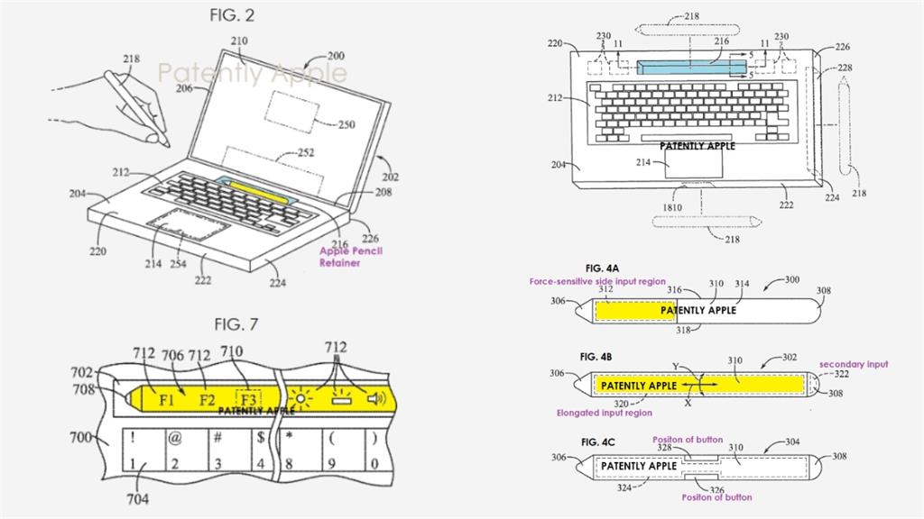 蘋果新專利圖曝光！Apple Pencil未來變筆電「鍵盤按鍵」