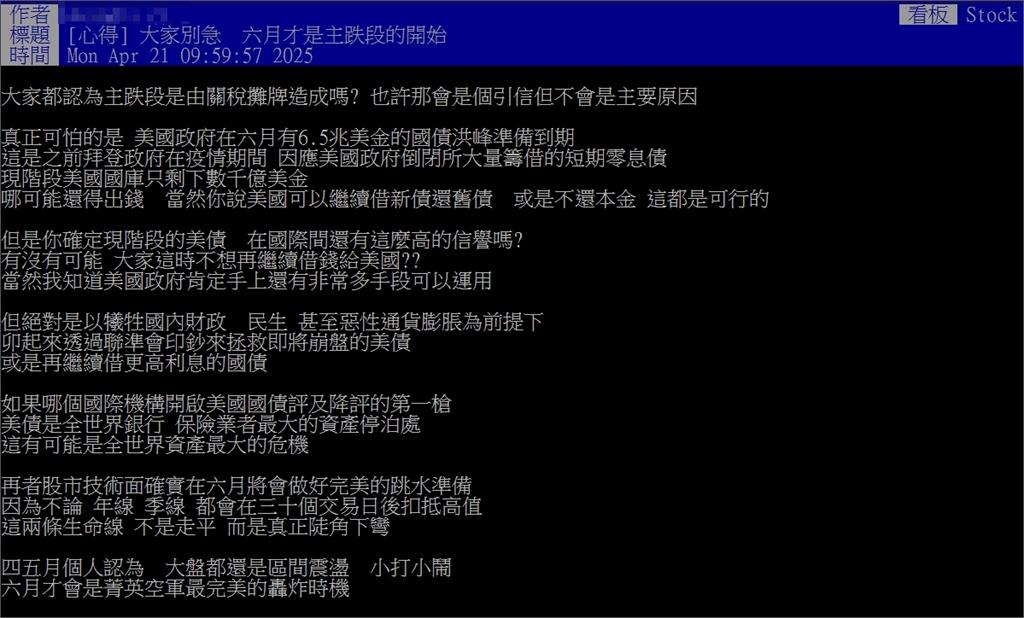 股市最慘還沒過?他示警「世界資產最大危機來了」:6月才是主跌段