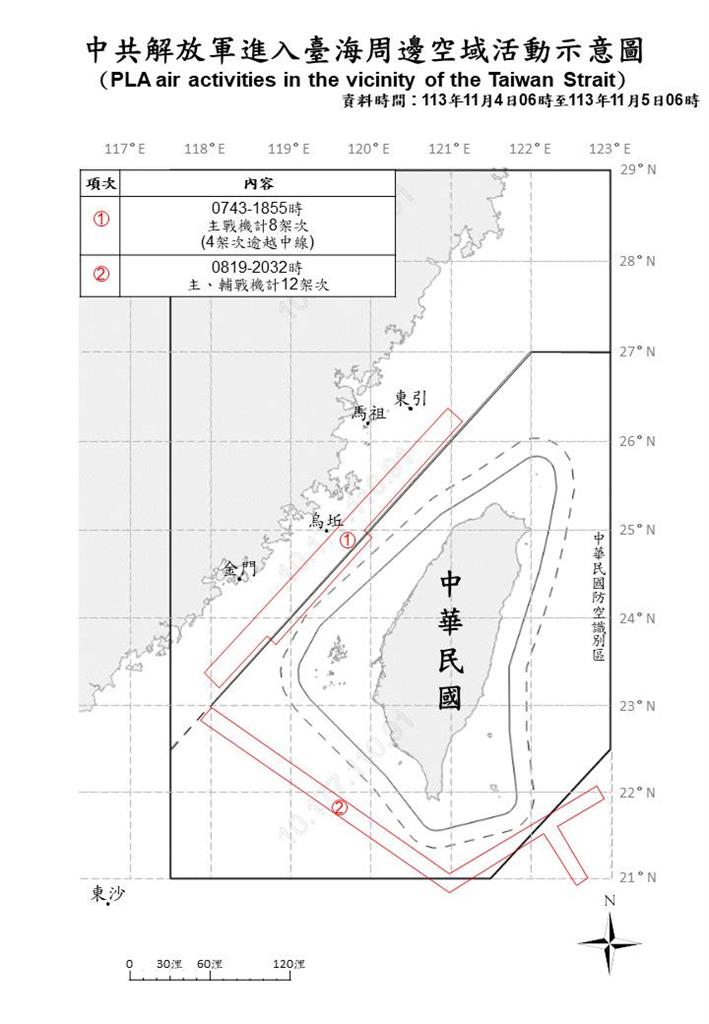 快新聞/還來!中國20軍機、6軍艦擾台 16架次逾越海峽中線
