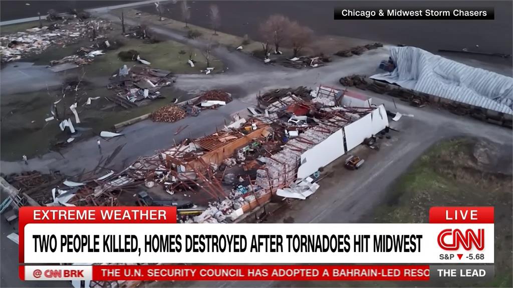 龍捲風.冰雹侵襲美國　「芝加哥小鎮幾乎全毀」至少2死