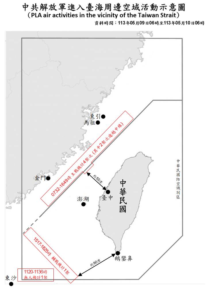 快新聞／中國再派6機、7艦持續擾台　最近距台中僅55浬！
