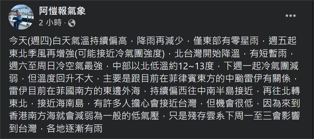 快新聞／雷伊威力持續增強恐變「超級颱風」　林嘉愷：影響台灣機會很低