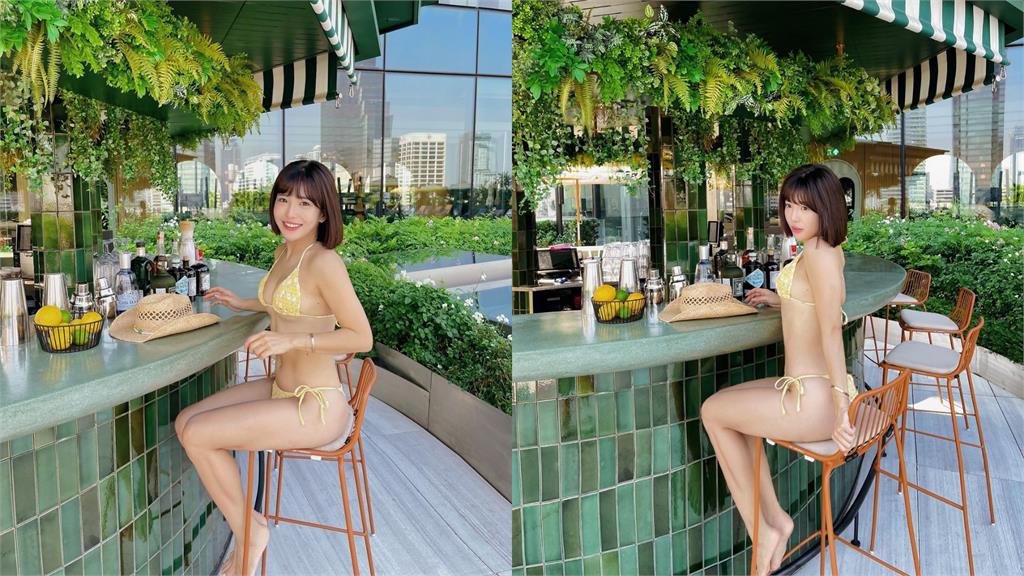 穿比不穿更性感!壯壯「高舉雙手」襯衫大滑落…「比基尼太小」網急:快掉出來了
