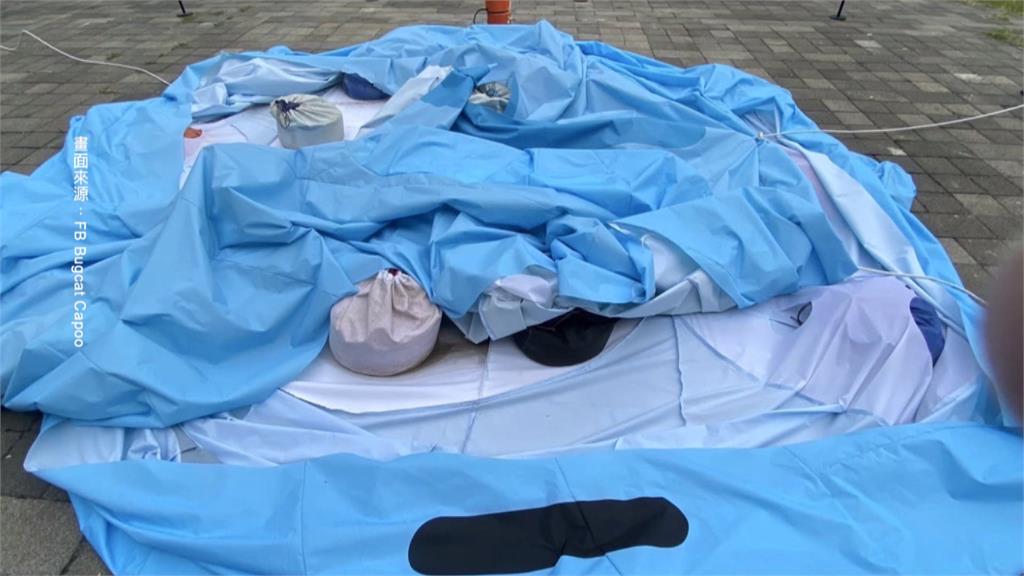 誰暗殺大咖波? 台中巨型氣偶深夜遭割破消風