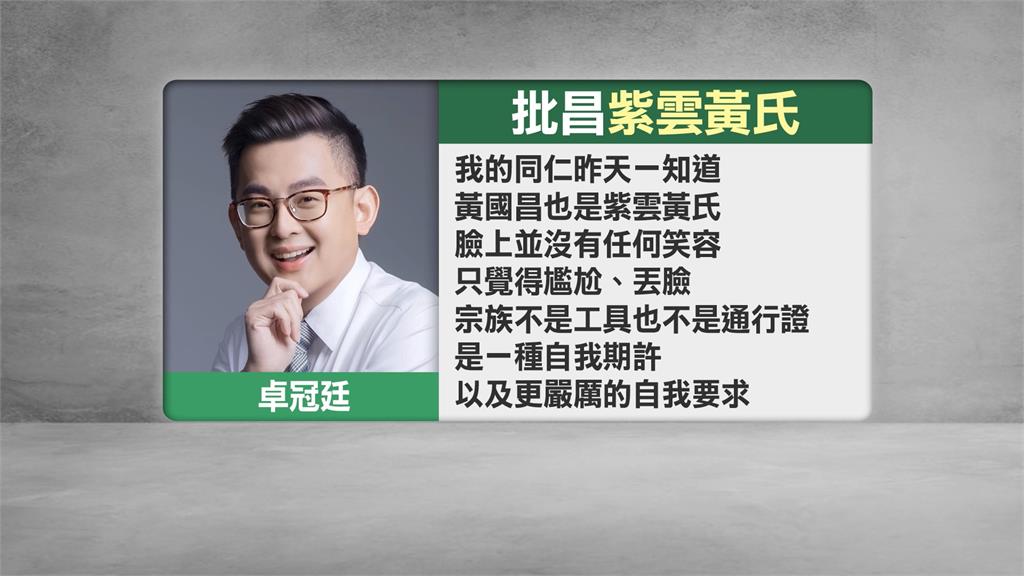 路線轉換?黃國昌稱是「紫雲黃氏」 黃智賢批:用祖先換中國認同