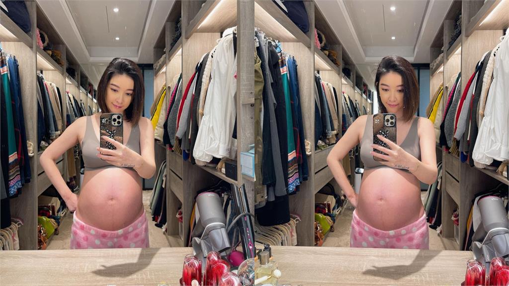 許維恩5個月孕肚冒子母線！「單穿內衣」對鏡自拍網讚：最美媽咪
