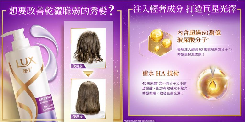 【好運來】新年順到發光!超夯『LUX玻尿酸瀑布瓶』打造手梳滑順亮澤髮絲