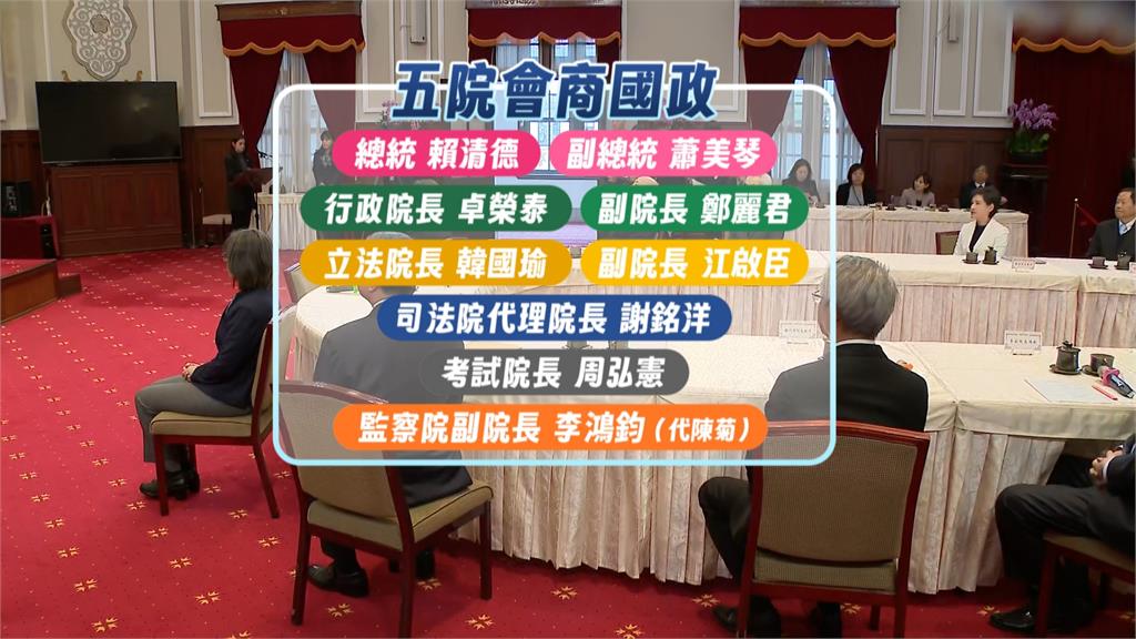 上任後首次啟動院際協調登場! 賴總統:五院像手指頭併攏才有力量