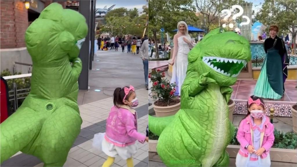陳冠希為4歲愛女豁出去！萬聖節搞笑扮「充氣恐龍」超犧牲