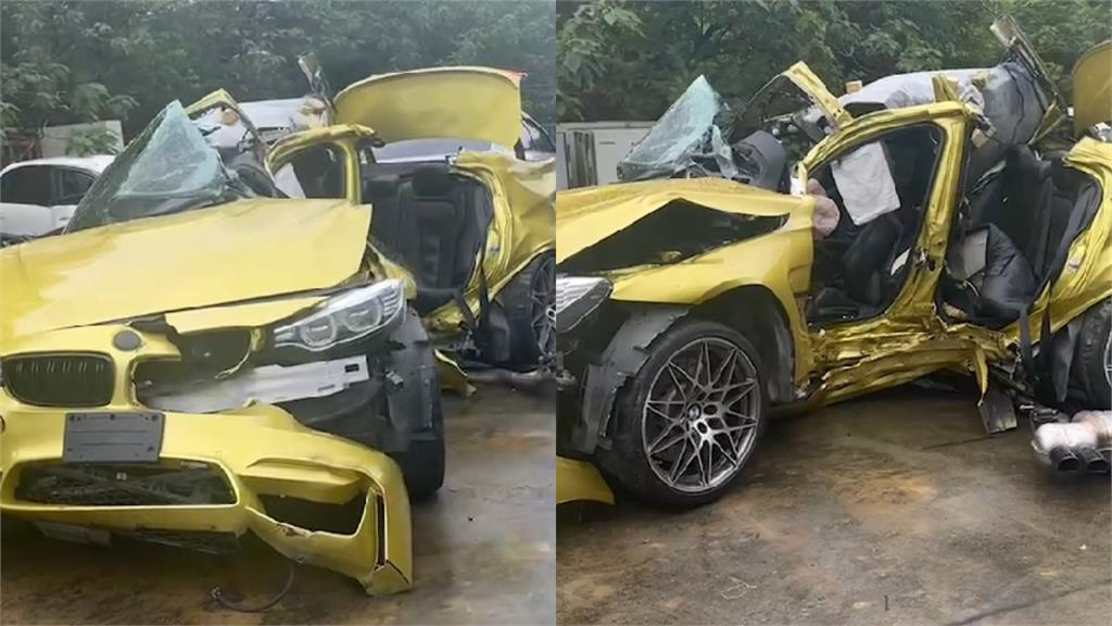 土豪金BMW「失控撞路樹」淪廢鐵!車行老闆陪試車竟賠命…2死1重傷