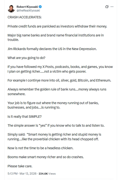 新一輪大蕭條來臨?《富爸爸》揭2招應對 示警「崩盤加速」:點名5資產避險