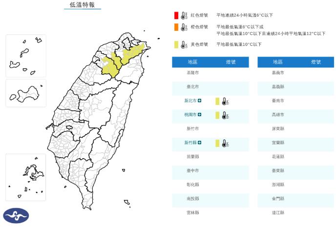 快新聞／冷氣團加輻射冷卻！3縣市低溫特報　冷到明晨