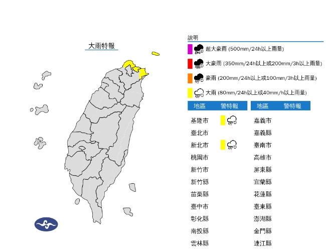 快新聞／東北風發威！雨彈來襲　2縣市大雨特報