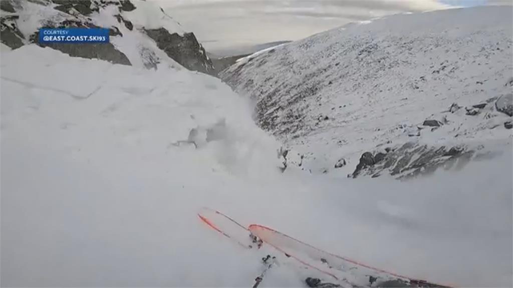 驚險畫面曝!滑雪突遇雪崩 美國男子加速狂飆逃過一劫