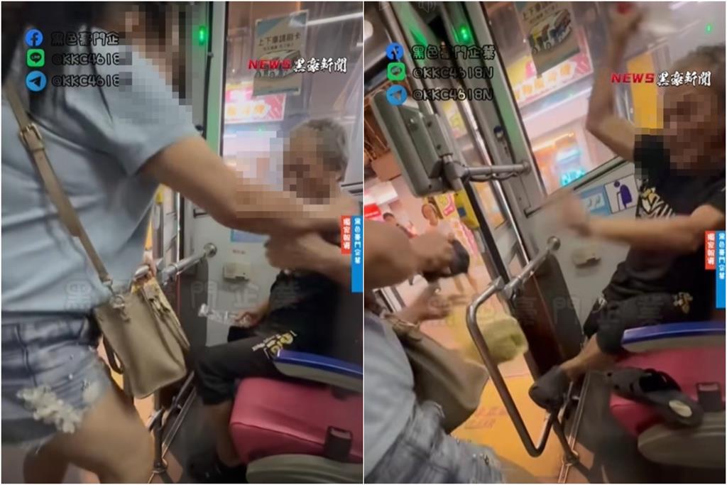 大媽搭公車「拿拖鞋狂搧」優先席老翁!阿伯怒反擊「赤腳貼臉狂踹」衝突畫面曝