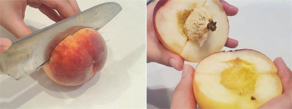水蜜桃成熟時…劃對2刀「完美去籽」不浪費　挑選桃子小技巧不藏私