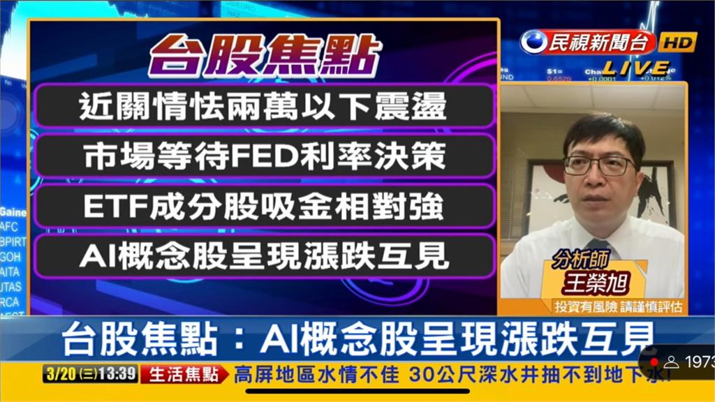 開高震盪!專家曝「再戰2萬大關」全看1關鍵 台股看民視/ AI概念股漲跌互見!專家曝「再戰2萬大關」全看1關鍵