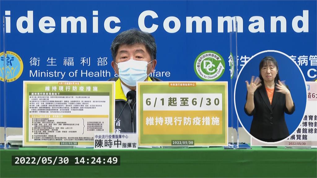 端午後疫情穩定就會趨穩 6月份維持口罩政策