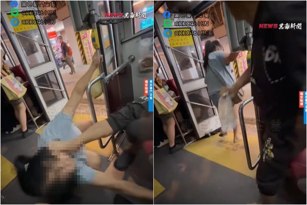 大媽搭公車「拿拖鞋狂搧」優先席老翁!阿伯怒反擊「赤腳貼臉狂踹」衝突畫面曝