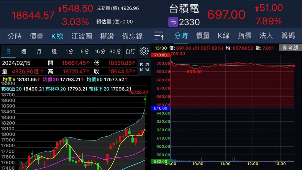 龍年台積電飆天際!分析師曝新年策略 台股看民視/龍年開紅盤!台積電「飆700元」領軍 分析師曝新年投資策略
