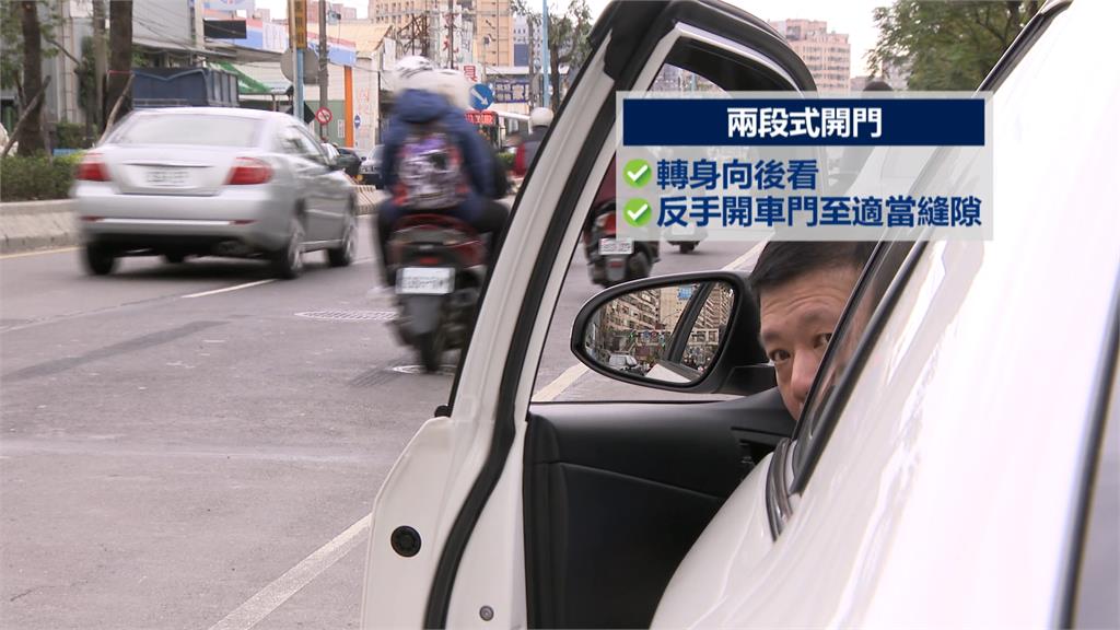 彰化臨停車突開門! 騎士慘遭擊落險釀二次車禍