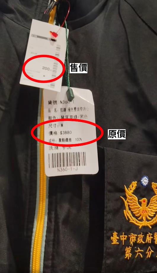 二手衣店驚見「台中警分局背心」賣200元!網急提醒「別亂穿」:恐有法律問題
