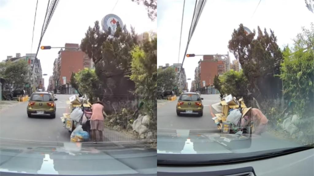 阿嬤回收掉一地!半裸男上前幫推 眾人見背影秒認出:汐止的驕傲