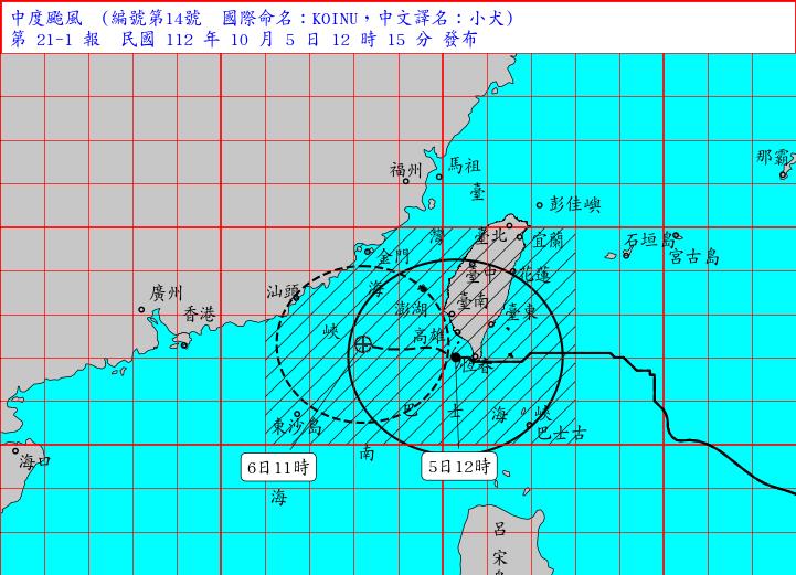 快新聞／颱風小犬「強度減弱」　南部下午將迎雨彈