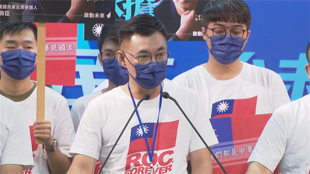 營造勝選氣勢！　江啟臣登記參選黨主席　宣示要當2024的「抬轎者」