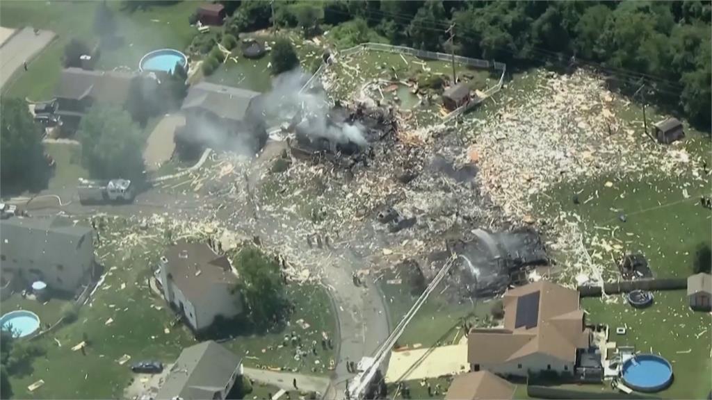 美國賓州不明原因爆炸事故 房屋炸開瞬間全都錄