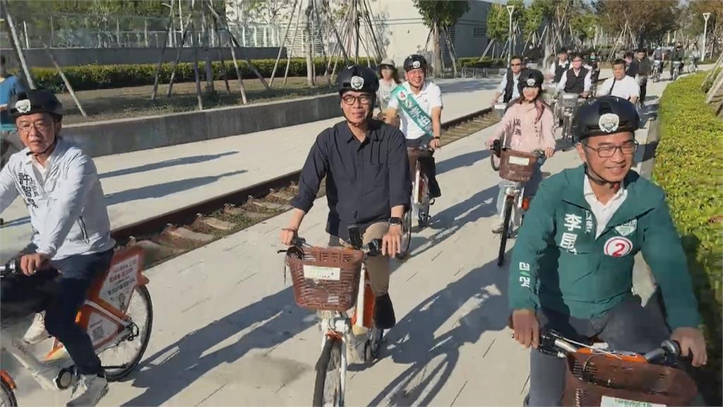 陳其邁、4位立委候選人騎鐵馬　遊「鐵路綠園道」見證高雄發展