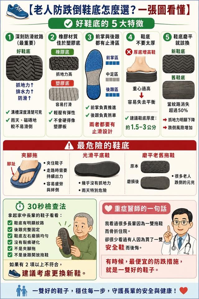 穿錯鞋恐致命！重症醫曝「4種高風險鞋」增加跌倒風險：長輩最要避免