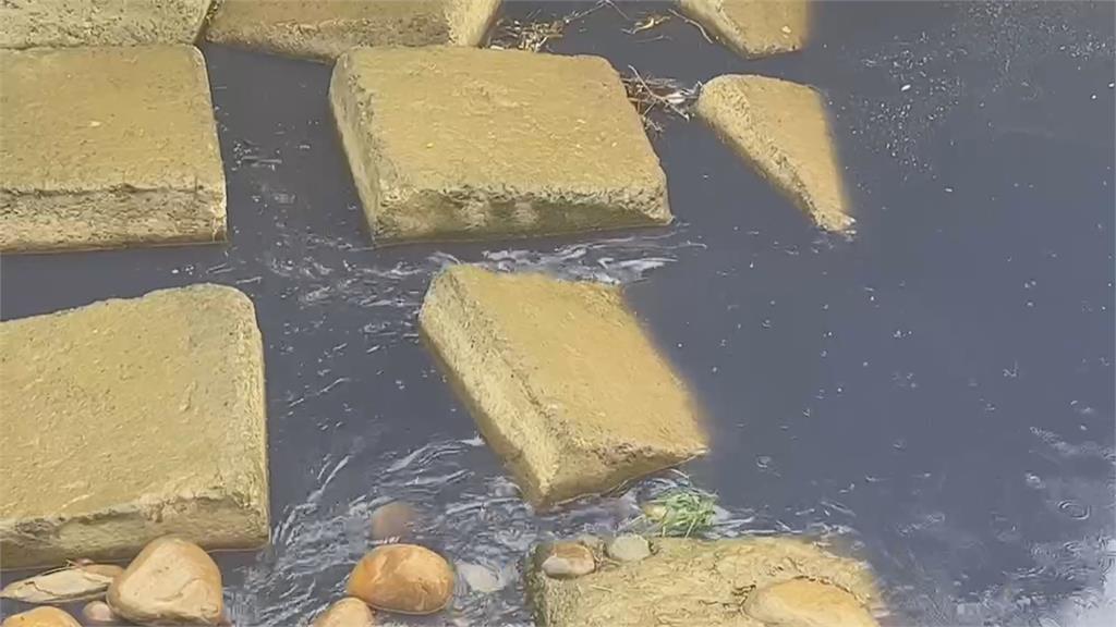 新竹湖口鄉德盛溪變藍色多瑙河? 紡織廠廢水溢流釀禍