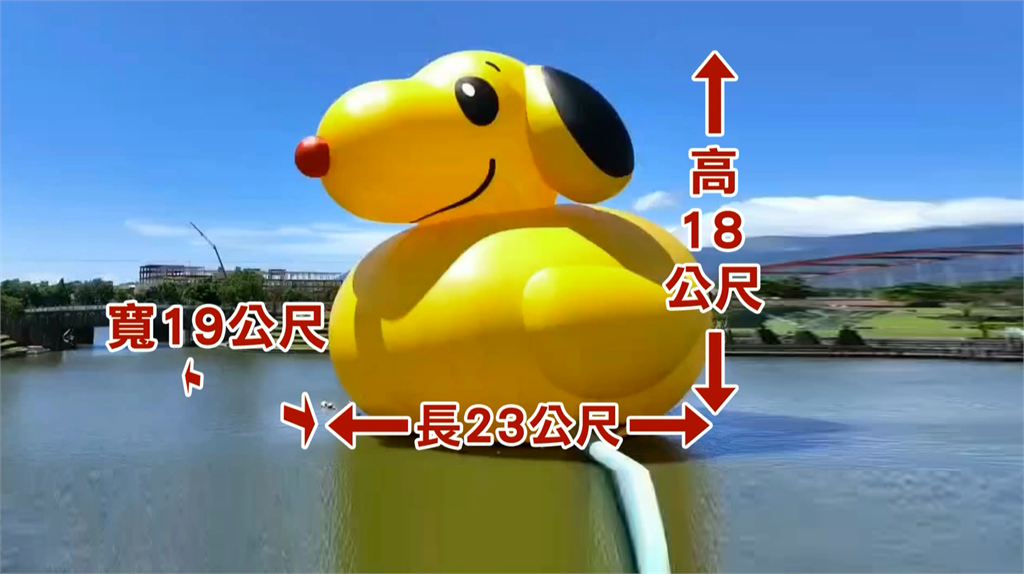 躲颱風!宜蘭童玩節「史努比鴨」消風趴下 遊客笑拍照:它盡力了
