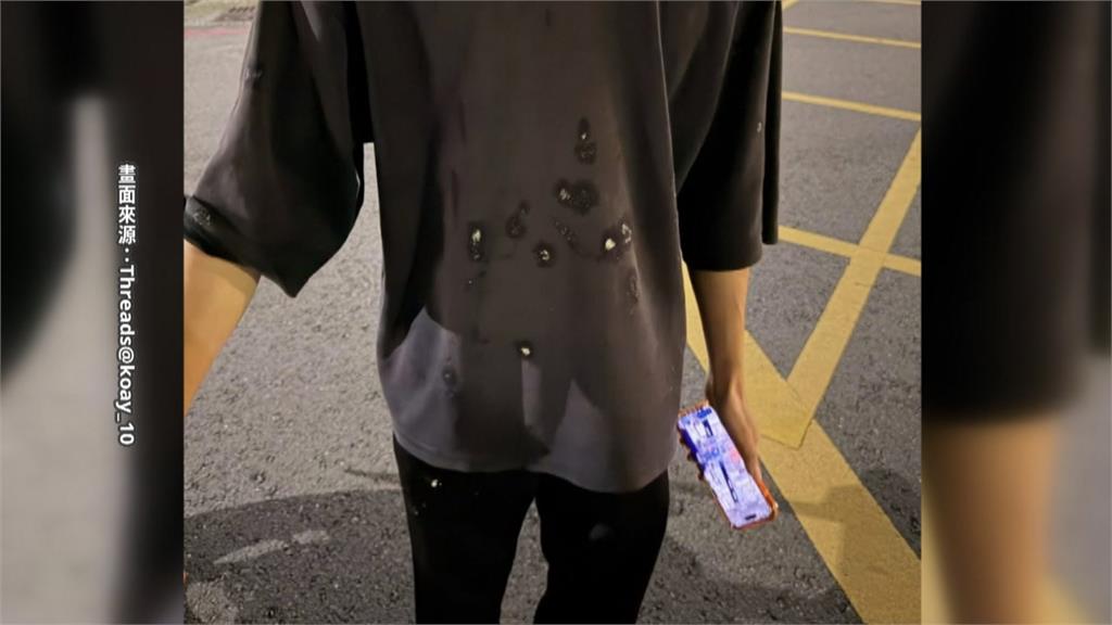 惡劣! 公寓四樓潑髒水 騎士.乘客"衣服.安全帽"遭殃