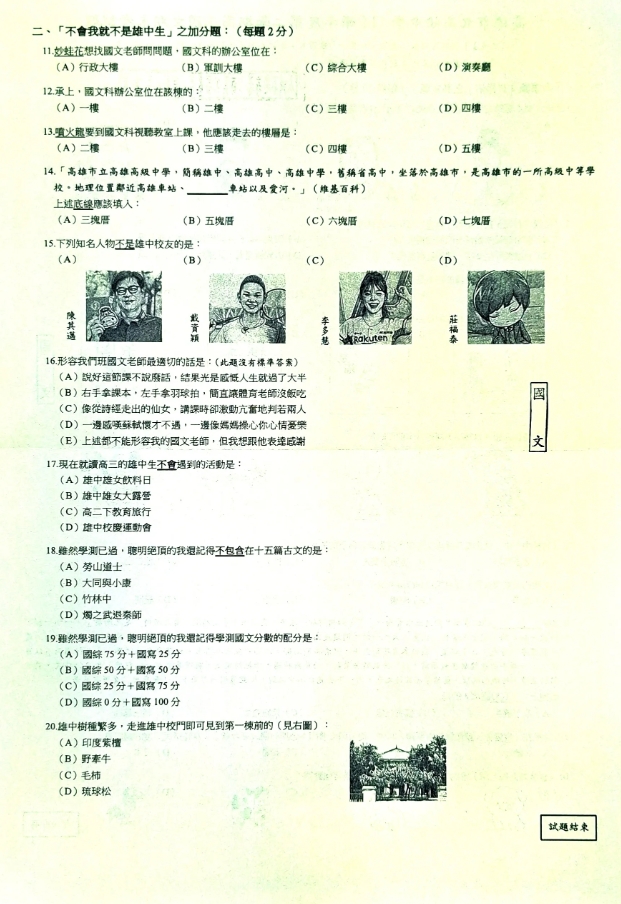 雄中畢業考埋超狂彩蛋…學生寫「這1題」狂笑！網驚：這種台北出不來