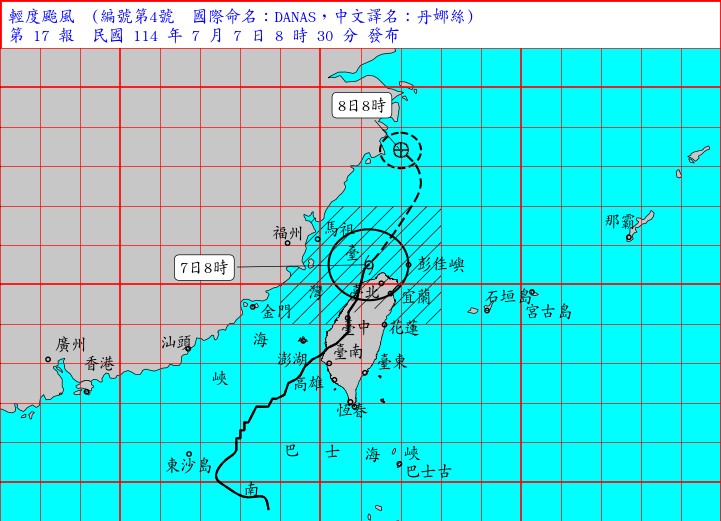 丹娜絲颱風快閃「從桃竹出海」!20縣市豪大雨特報「陸警解除」時間曝光