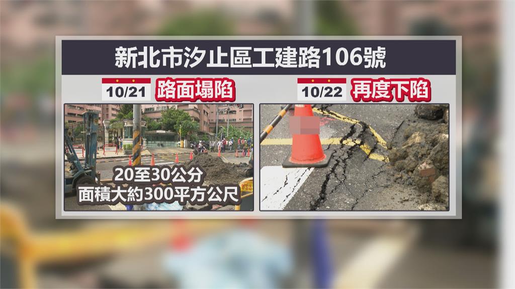 汐止工建路地層又下陷「全線封閉」 侯友宜視察揪出元凶