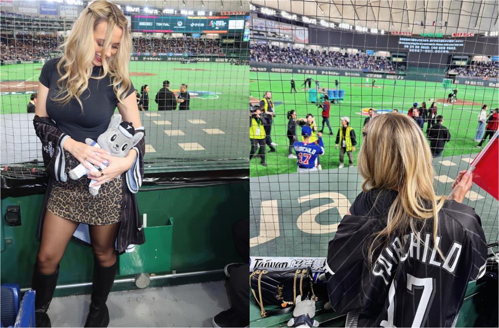 費仔辣妻「豹紋短裙+黑絲」炸出S型曲線!場邊揮舞「台灣國旗」畫面全被拍