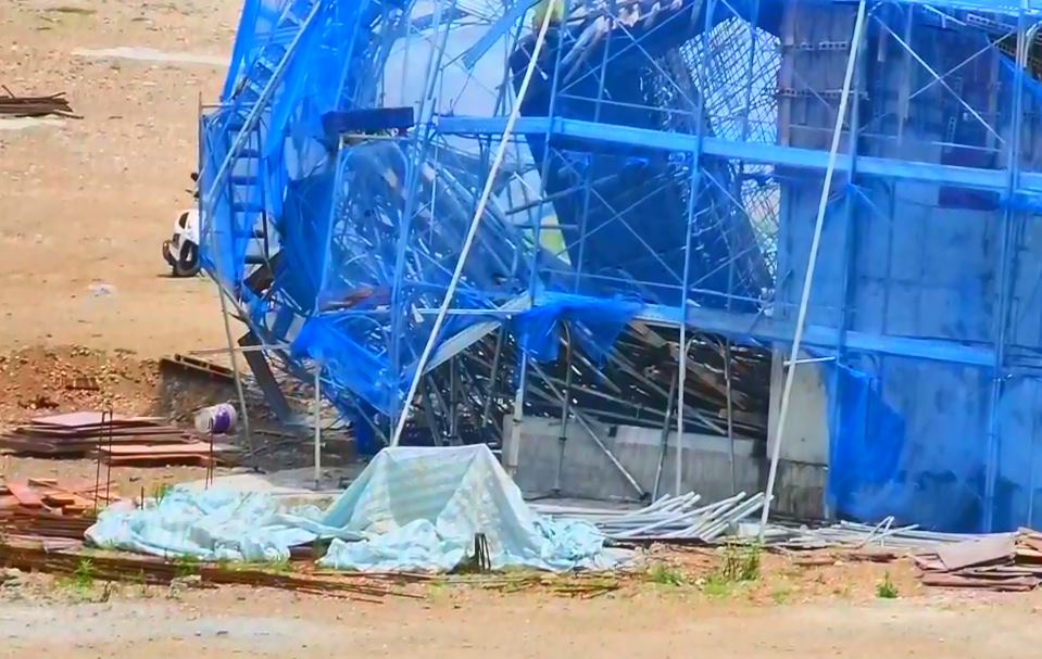 花蓮美崙營區灌漿工程 鷹架突倒塌壓傷9工人