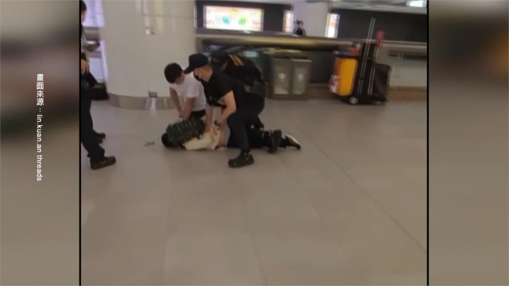 行李箱撞到屁股爆衝突！　北捷男怒推港旅客遭保全壓制