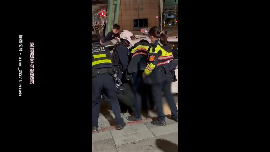 喝醉酒脫序! 男喝到店家打烊不走警方上銬當場「睡死」