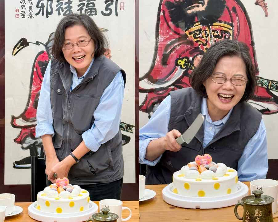 蔡英文70歲慶生「0形象大笑切蛋糕」遭出賣！幕僚認了「沒經過同意」網嚇