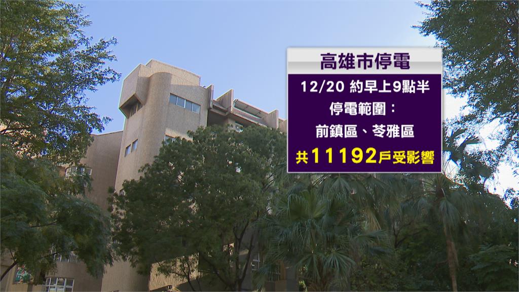 高雄無預警停電影響逾1萬多戶 1人受困地下停車場險脫困