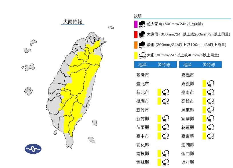 快新聞/午後雨彈開轟! 14縣市大雨特報