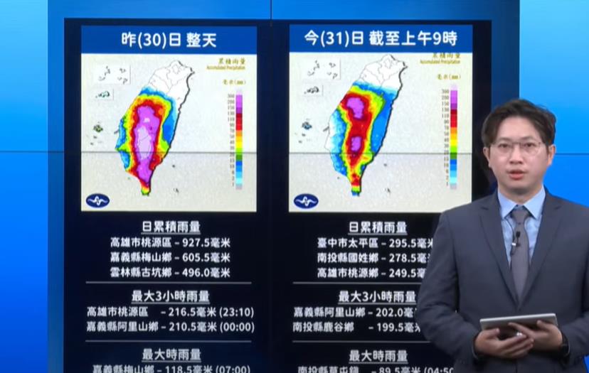 快新聞/雨彈狂轟中南部!高雄昨日雨量破900毫米 台中、南投今最嚴重